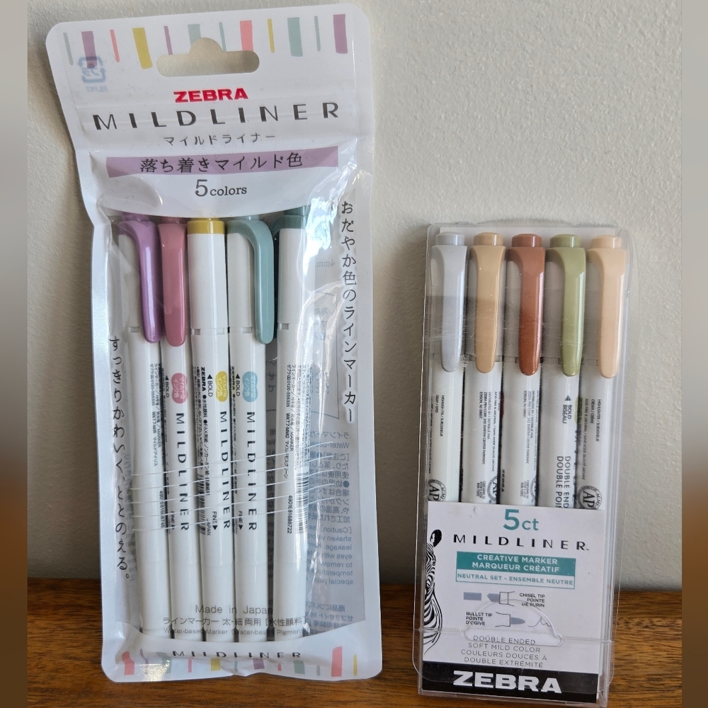 BRAND NEW SET Zebra Mildliners Markers/Highlighters 2 PACKS
